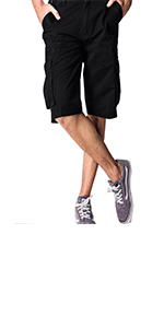 mens black cargo shorts