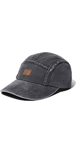 Washed 5-Panel Hat Classic Dad Hat Low Profile Unstructured Cotton Baseball Cap Strapback Hat