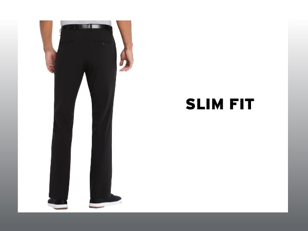 Slim Fit: These men’s pants feature a slim bottom opening and sit below the waist for a sleek 