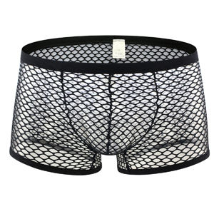 Men''s Mesh Shorts Sexy Lounge Hollow Boxer Underwear 