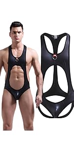 Leories Men''s Jockstrap Leotard Underwear Jumpsuits Wrestling Singlet Bodysuit 