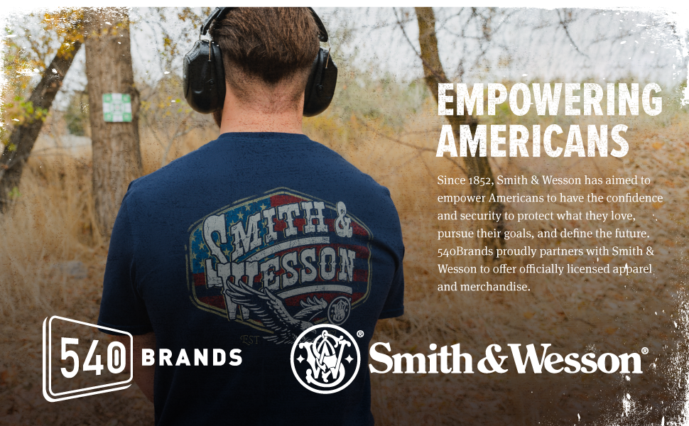 A man wearing a vintage-style shirt. Text reads: Empowering Americans.