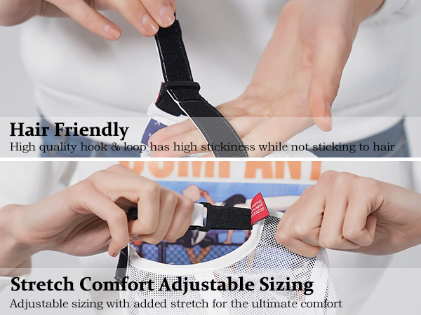 Hook and Loop adjustment has high stickiness, stretch comfor adjustable sizing.