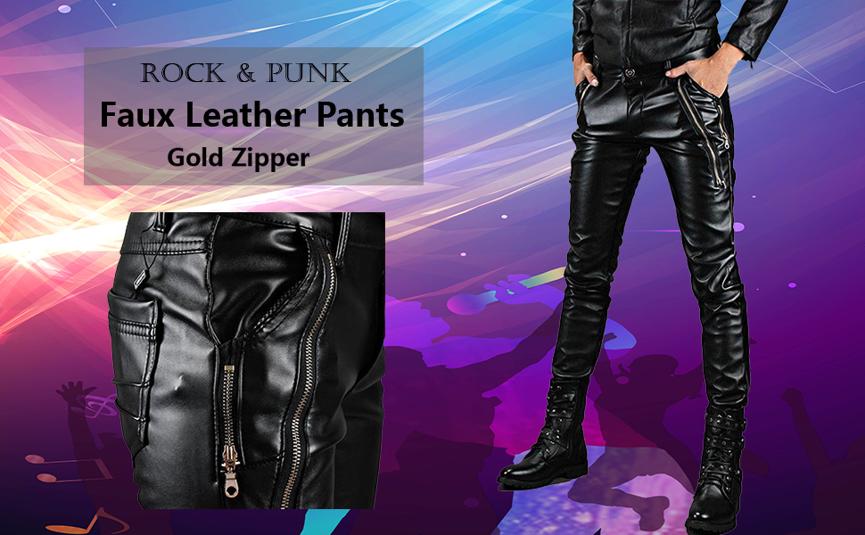 From the Manufacturer - Idopy Men''s Faux Leather Pants