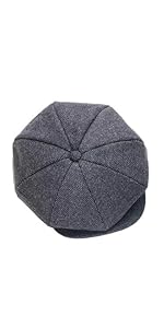 Herringbone Blend Wool Newsboy Cap