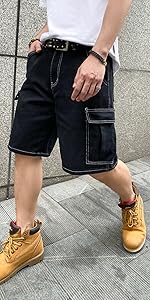 Mens Cargo Jean Shorts