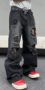 Mens Baggy Ripped Jeans