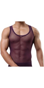 Men Mesh See Through Shirt