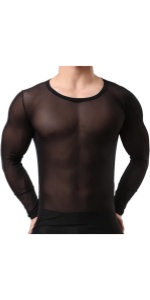 Mens See Through Mesh Shirt