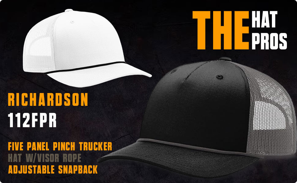 The Hat Pros Richardson 112FPR Five Panel Pinch Trucker Hat w/Visor