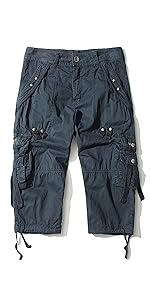 TOSKIP Men''s Multi Pockets Cargo Shorts Over Knee Work Outdoor Wear