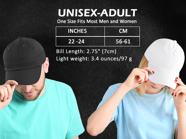 Unisex size of dad hat for men and women