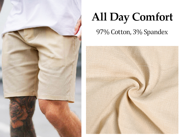 mens cotton linen shorts 