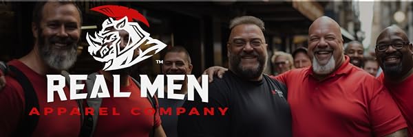 Real Men Banner with a diverse group of men