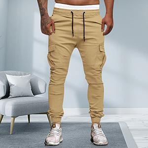 cargo joggers men joggers cargo pants mens joggers khaki pants fashion 