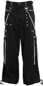 Gothic Straps Zipper Stitch Trousers Punk Rock Studs Metal & Chain Trouser Pants USA