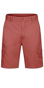 TACVASEN Men''s Cotton Flat Shorts Classic-Fit Golf Shorts Casual Cargo Shorts with 7 Pockets