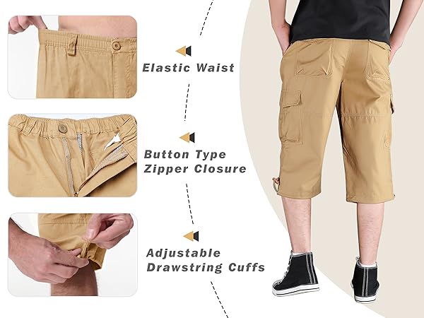 Cotton Cargo Casual Shorts with Multi-Pockets