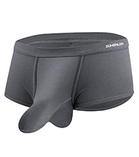 mens dual pouch bulge sexy underwear grey