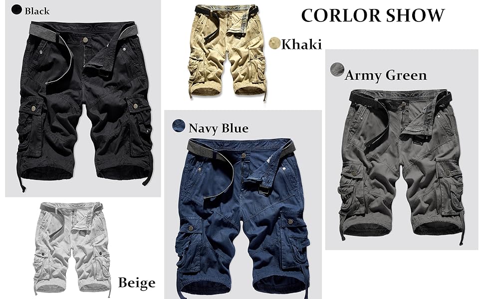 mens cargo shorts classic relaxed fit