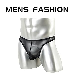 men''s sexy thong mesh transparent