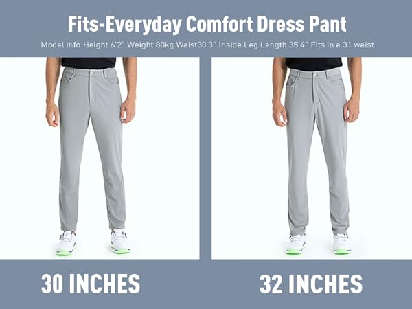 Slim Fit Stretch Lightweight with 5 Pockets Casual Travel Dress Work Pants for Men