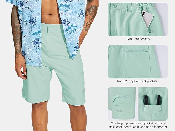 elastic shorts for men with pockets