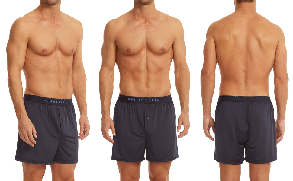 Perry Ellis Men''s Luxe Solid Boxer Shorts 