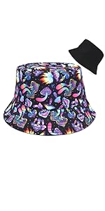 trippy mushroom bucket hat