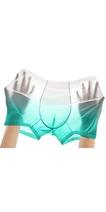 Breathable Men''s Ice Silk Underwear with Gradient Color Fast Drying Sports Box Briefs