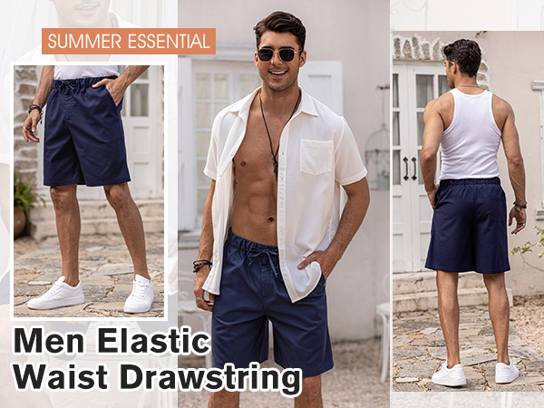 Men’s Linen Short Elastic Waist