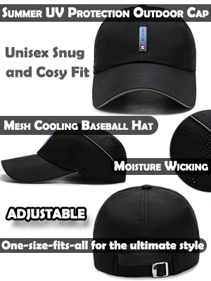 Lightweight Sports Hat for Men. Fast Drying, Stays Cools for Running, Tennis, Golf & Working Out.