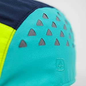 Close up of side of the Coal Provo hat showing triangle shaped perforations for breathability