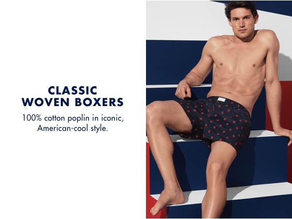 Classic Woven Boxers: 100% cotton poplin in iconic, American-cool style.