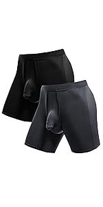 Men Underwear Boxer Briefs Anti-Chafing Long Leg Mens Boxer Briefs Tagless Boxer Briefs