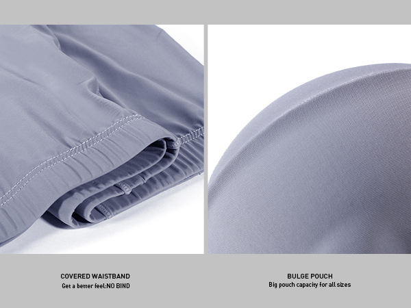 comfort flexible covered waistband and enhancing bulge pouch design