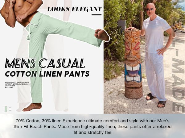 mens linen cotton pants