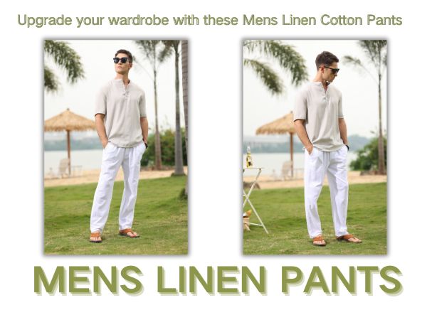 mens linen cotton pants