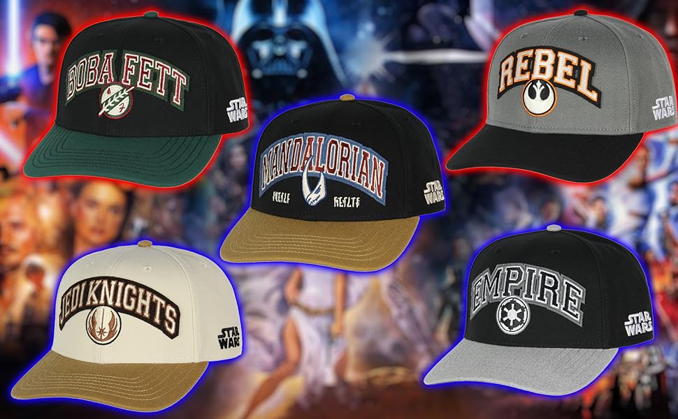 Star Wars Adult Embroidered Precurve Snapback Hat For Men and Women