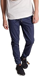 KDNK Men''s Jogger Fit Stretch Twill Elastic Waist and Leg Drop Crotch Pants