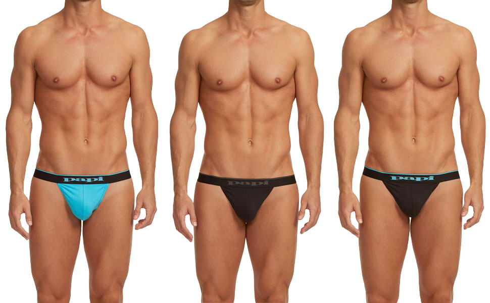 Papi Men''s 3-Pack Premium Fashion Cotton Active Stretch Thong