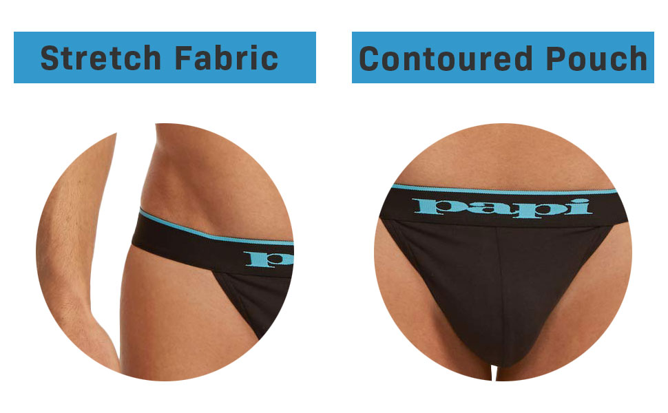 Papi Mens 3-Pack Premium Fashion Cotton Active Stretch Thong 