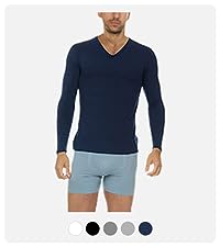 men v-neck thermal top