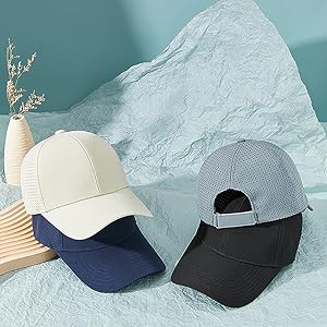 Quick Drying Baseball Cap,Men Women Curved Brim Hats,Mesh Lightweight UV Protection