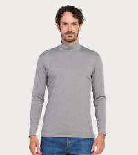 M123 mock neck thermal shirt grey long sleeve cuello alto termica clima frio winter invierno hombre