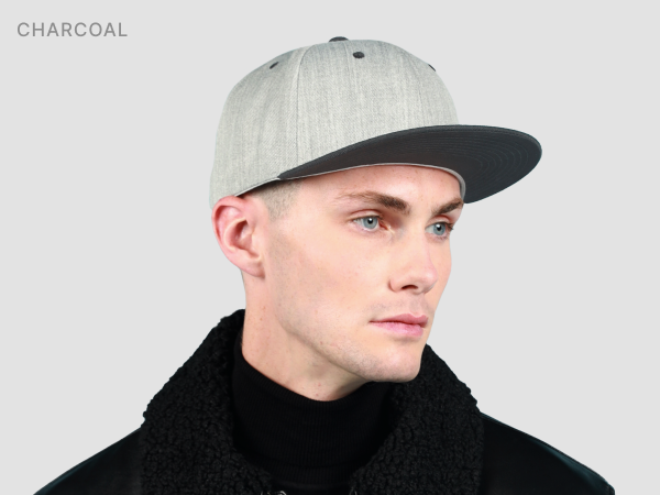 Wool Blend Heather Greay Snapback Charcoal