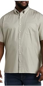 DXL Big and Tall Essentials Poplin Short-Sleeve Sport Shirt