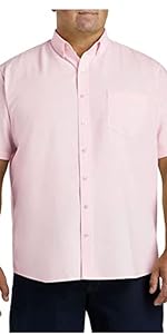 DXL Big and Tall Essentials Oxford Sport Shirt, Pink, 5XL