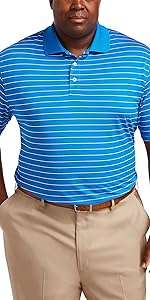 DXL Big and Tall Essentials Striped Golf Polo Shirt