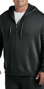 DXL Big and Tall Essentials by DXL Full-Zip Fleece Hoodie